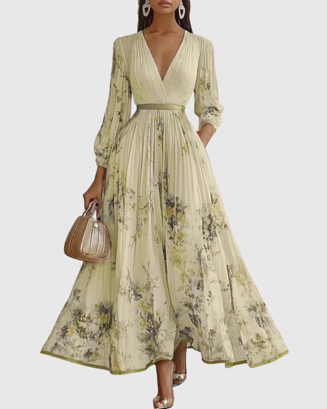 Rowella | Elegante vestido largo plisado