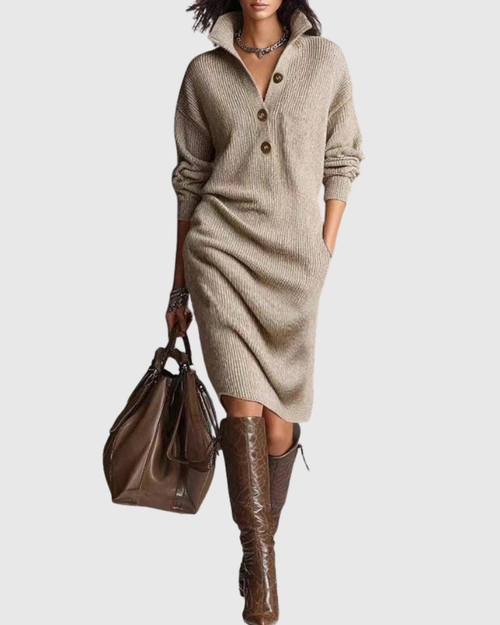 Arianell | Vestido midi de punto de pura lana para invierno