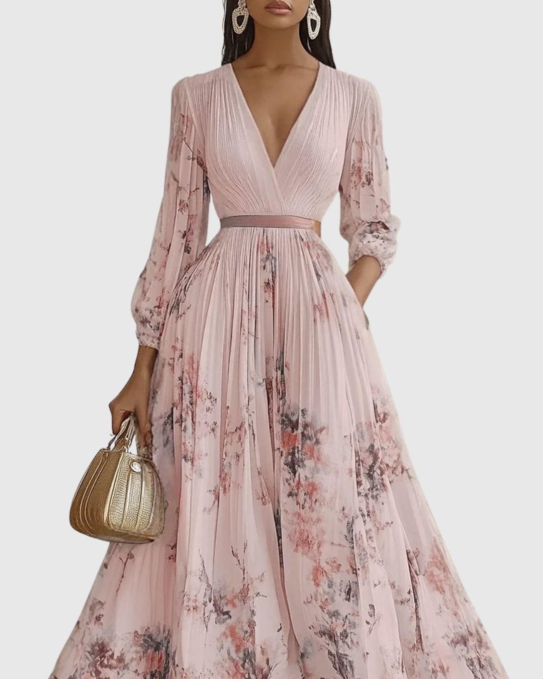Rowella | Elegante vestido largo plisado