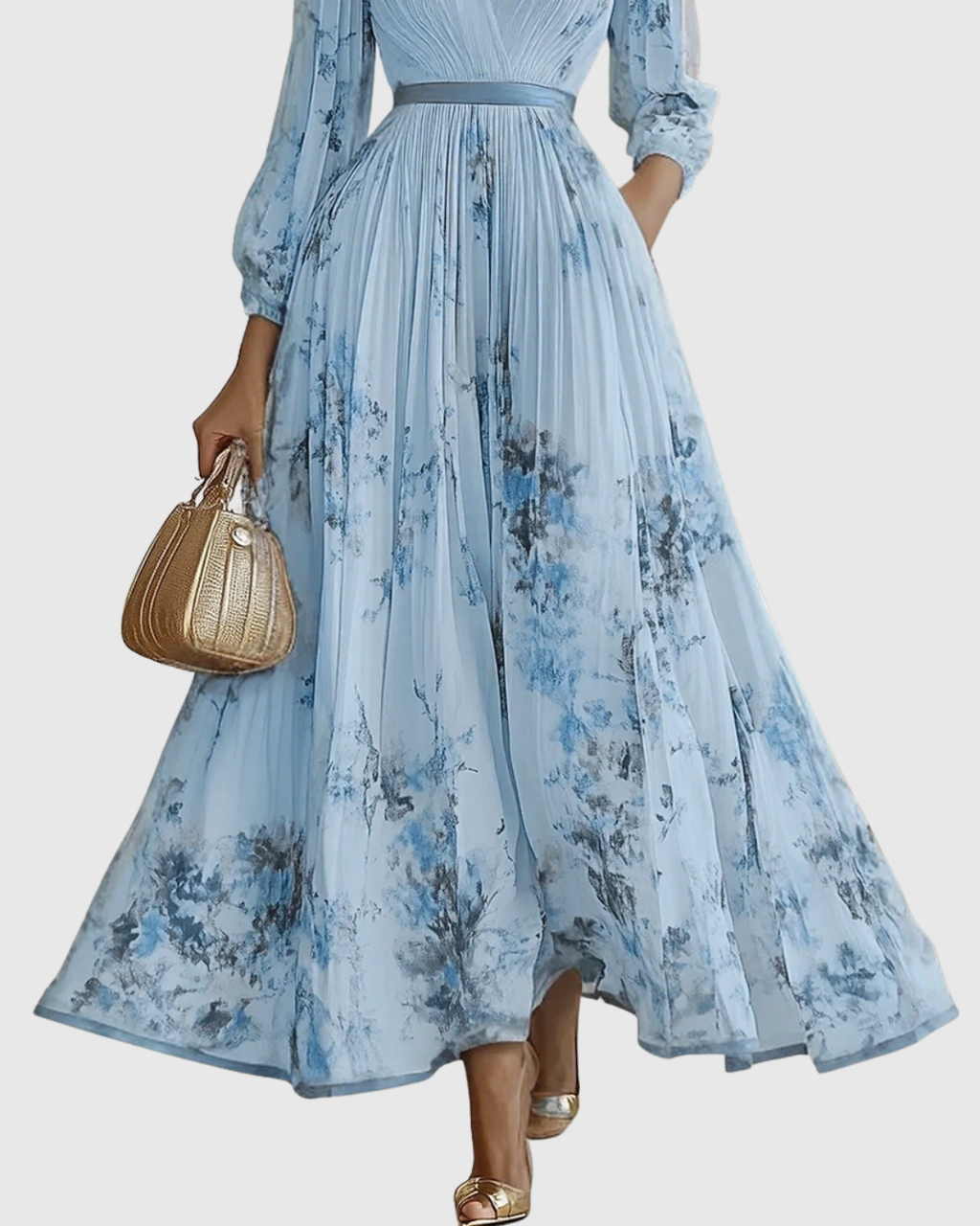 Rowella | Elegante vestido largo plisado