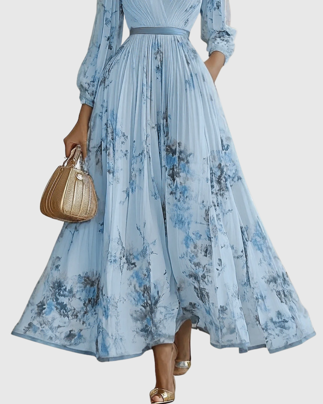 Rowella | Elegante vestido largo plisado