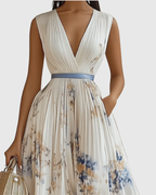 Rowella | Elegante vestido largo plisado