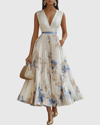 Rowella | Elegante vestido largo plisado
