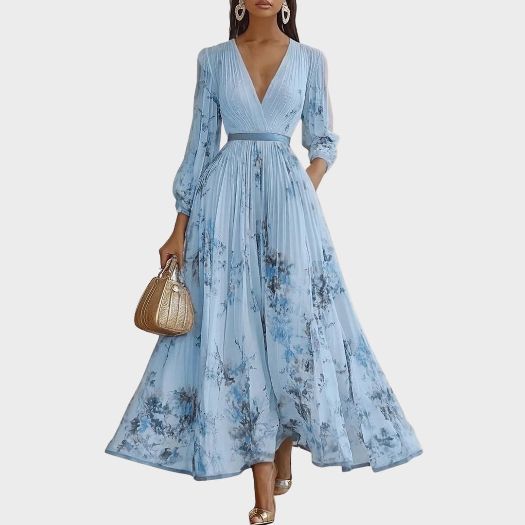 Rowella | Elegante vestido largo plisado